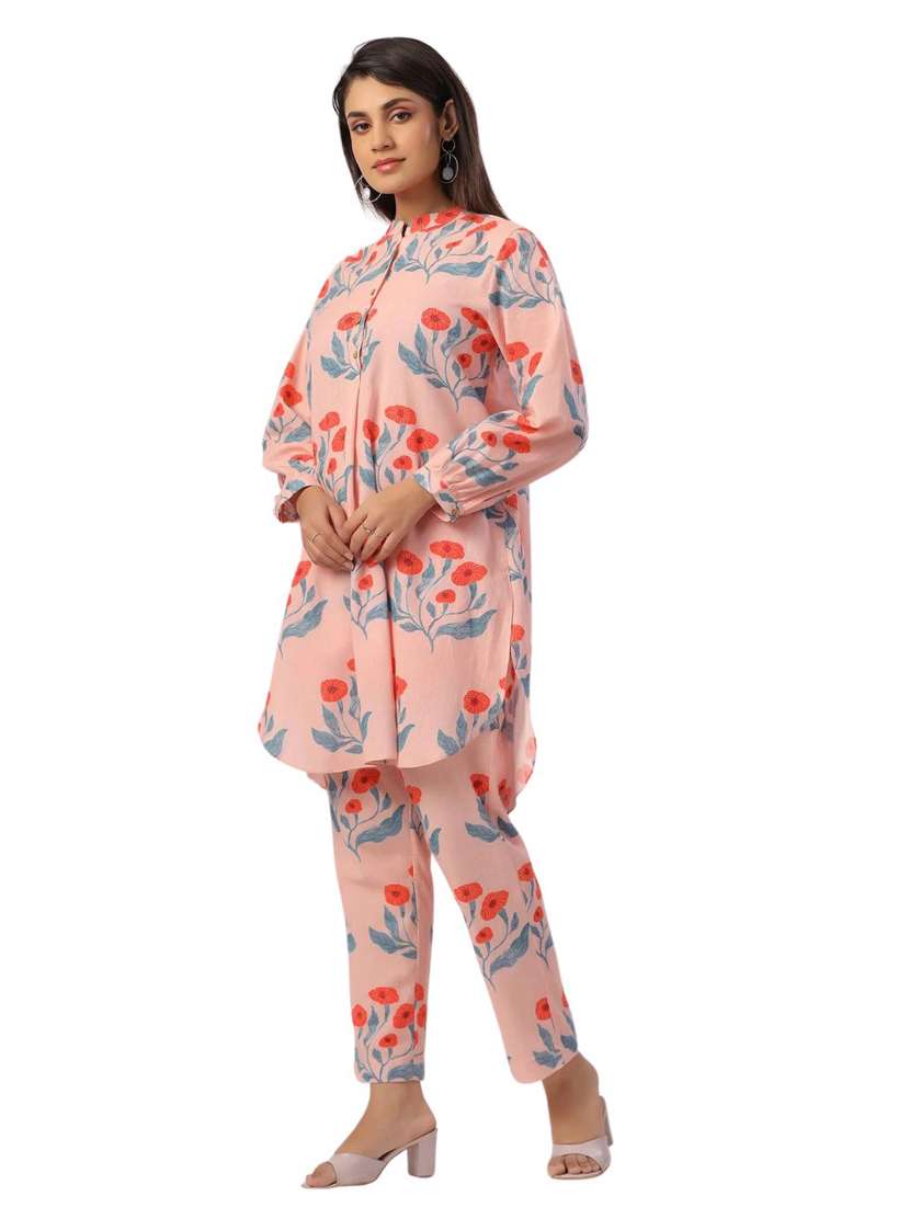 women printed long sleeve ethnic co ord set - 21954627 -  Standard Image - 1
