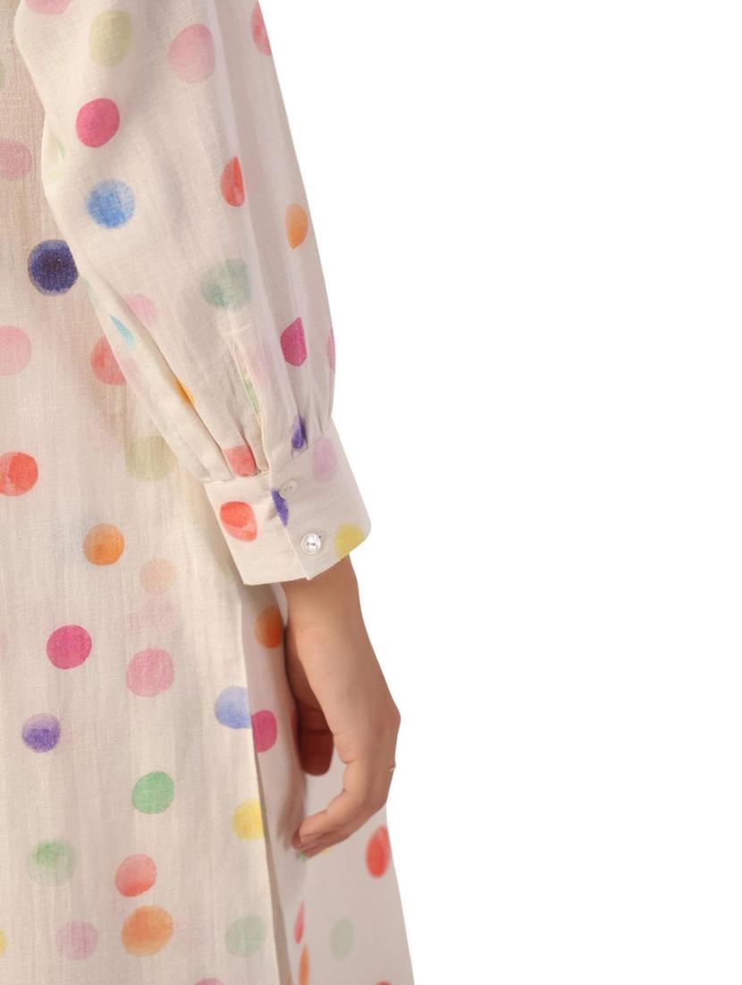 women polka dot long sleeve kurta pant set - 21954630 - Standard Image - 4