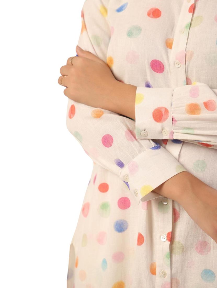 women polka dot long sleeve kurta pant set - 21954630 - Standard Image - 6