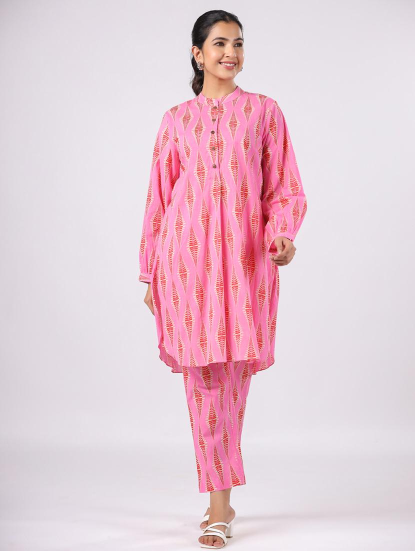 women printed long sleeve ethnic co ord set - 21954632 -  Standard Image - 1