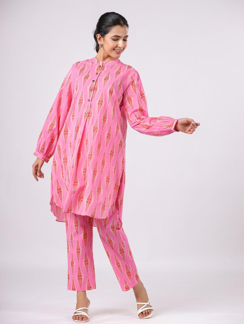 women printed long sleeve ethnic co ord set - 21954632 - Standard Image - 4