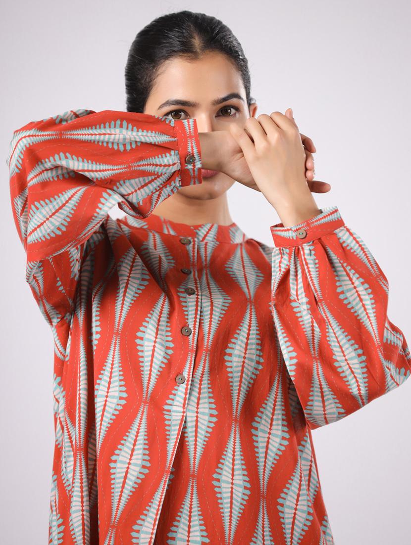 women printed long sleeve ethnic co ord set - 21954633 - Standard Image - 6