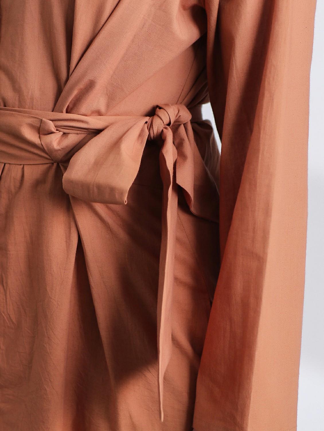 women solid long sleeve shirt dress - 21954637 - Standard Image - 4