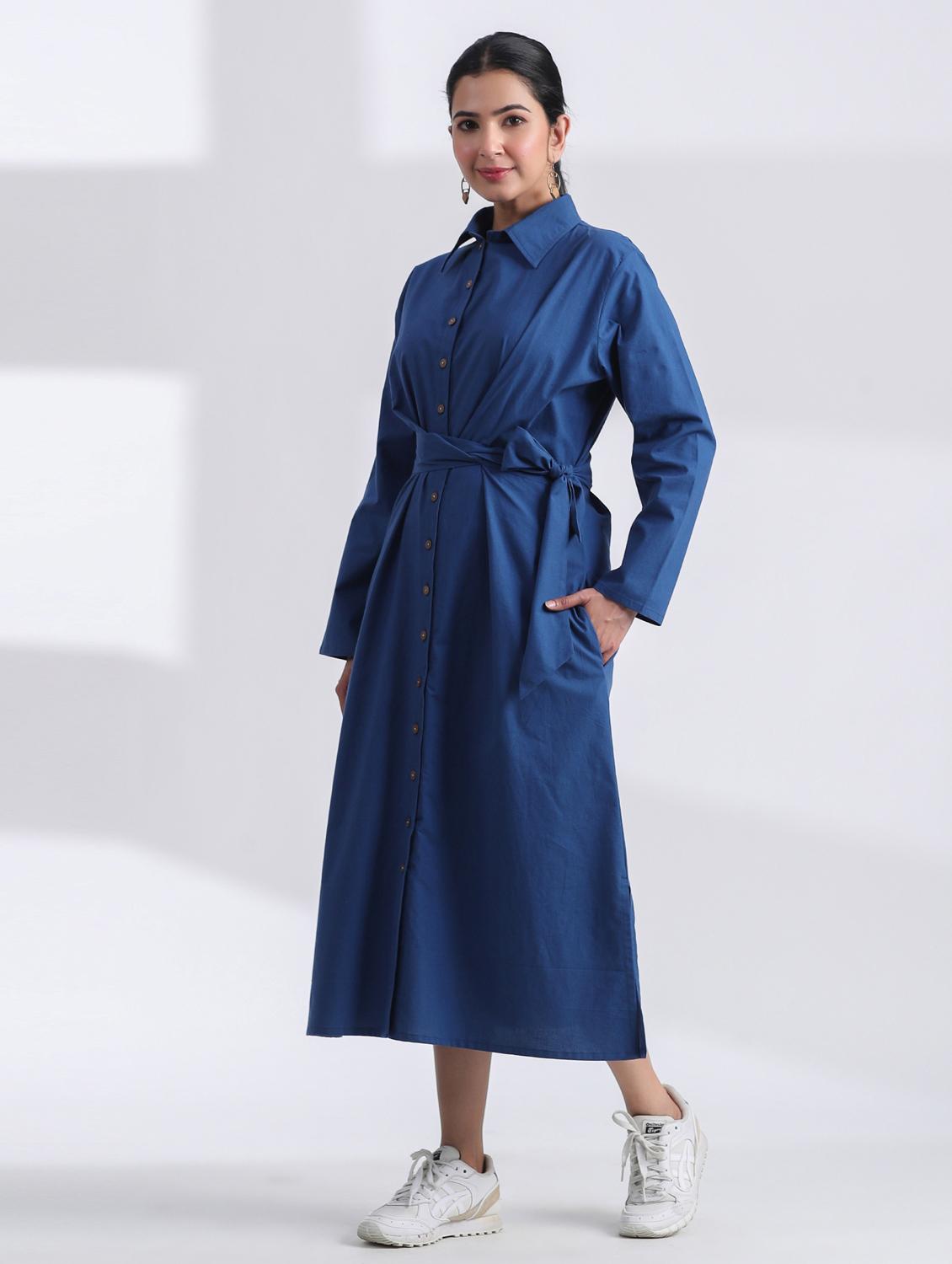 women solid long sleeve shirt dress  - 21954638 -  Standard Image - 1