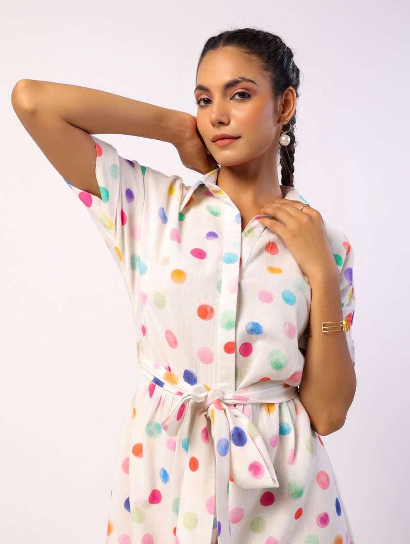 women printed short sleeve a-line ethnic dress - 21954647 - Standard Image - 1