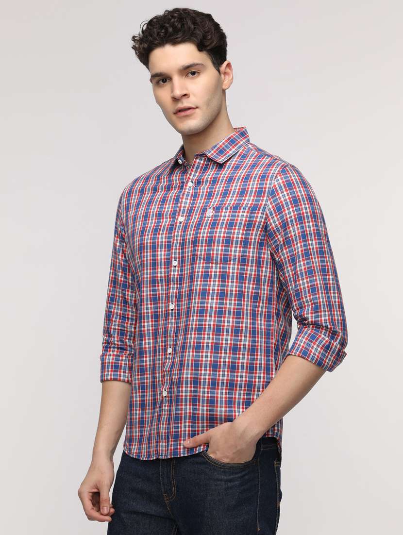 men checkered long sleeve regular fit casual shirt - 21954651 -  Standard Image - 1
