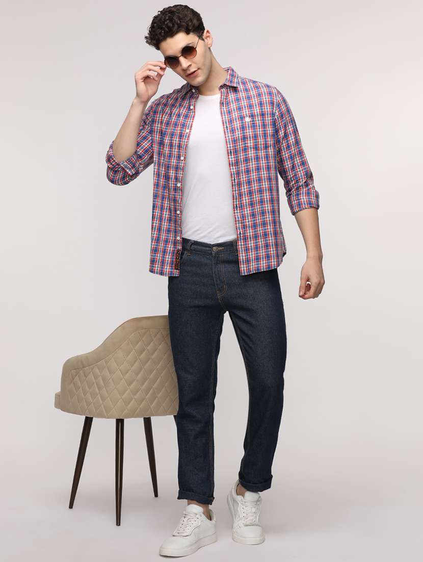 men checkered long sleeve regular fit casual shirt - 21954651 -  Standard Image - 4