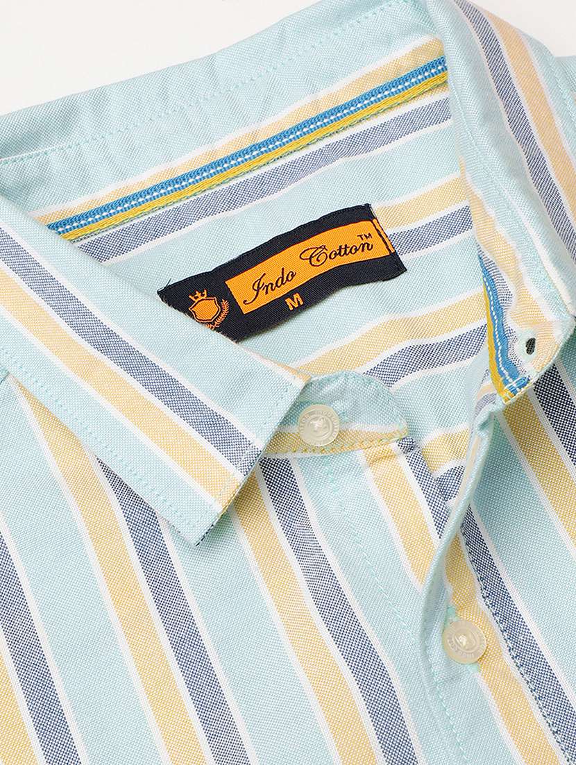 men striped long sleeve regular fit casual shirt - 21954652 -  Standard Image - 4