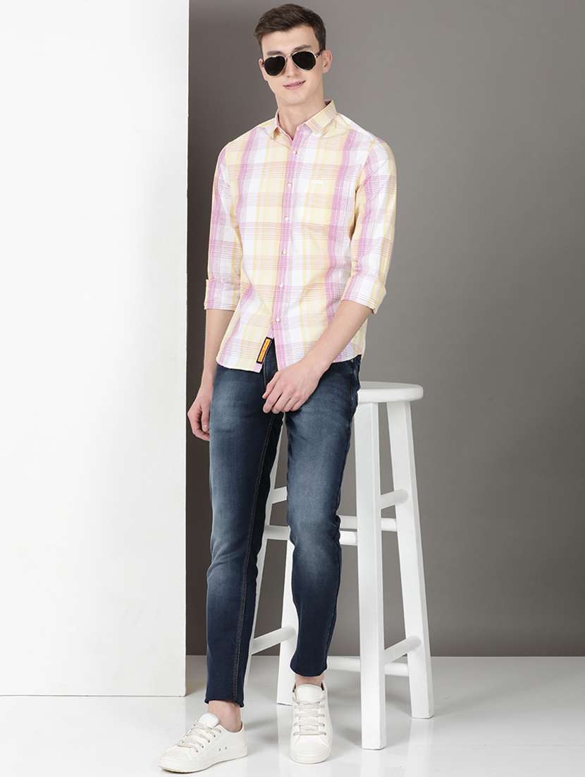 men checkered long sleeve regular fit casual shirt - 21954653 -  Standard Image - 4