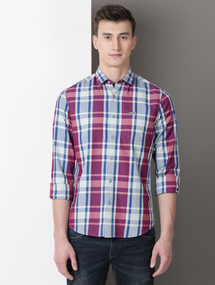 men checkered long sleeve regular fit casual shirt - 21954654 - Standard Image - 1