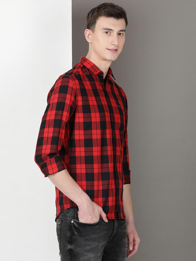men checkered long sleeve regular fit casual shirt - 21954655 - Standard Image - 1