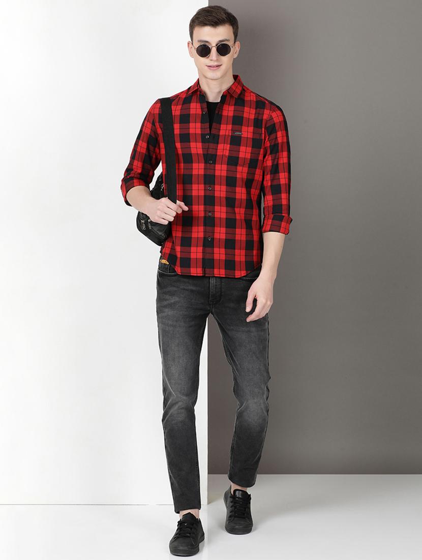 men checkered long sleeve regular fit casual shirt - 21954655 - Standard Image - 4