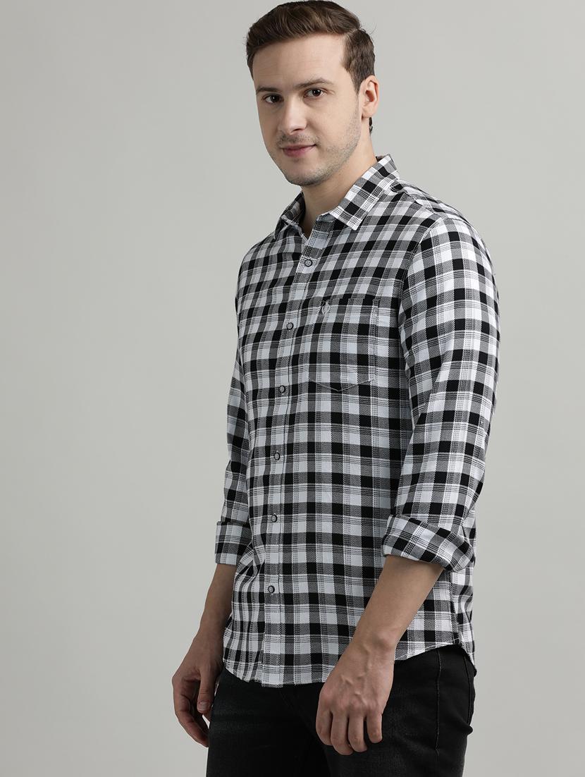 men checkered long sleeve regular fit casual shirt - 21954662 - Standard Image - 1