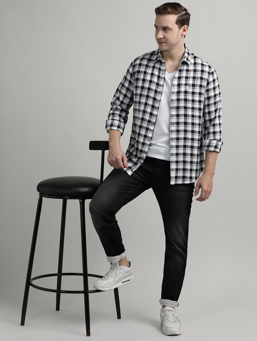 men checkered long sleeve regular fit casual shirt - 21954662 - Standard Image - 4