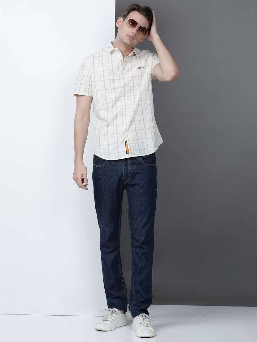 men checkered short sleeve regular fit casual shirt - 21954669 -  Standard Image - 4