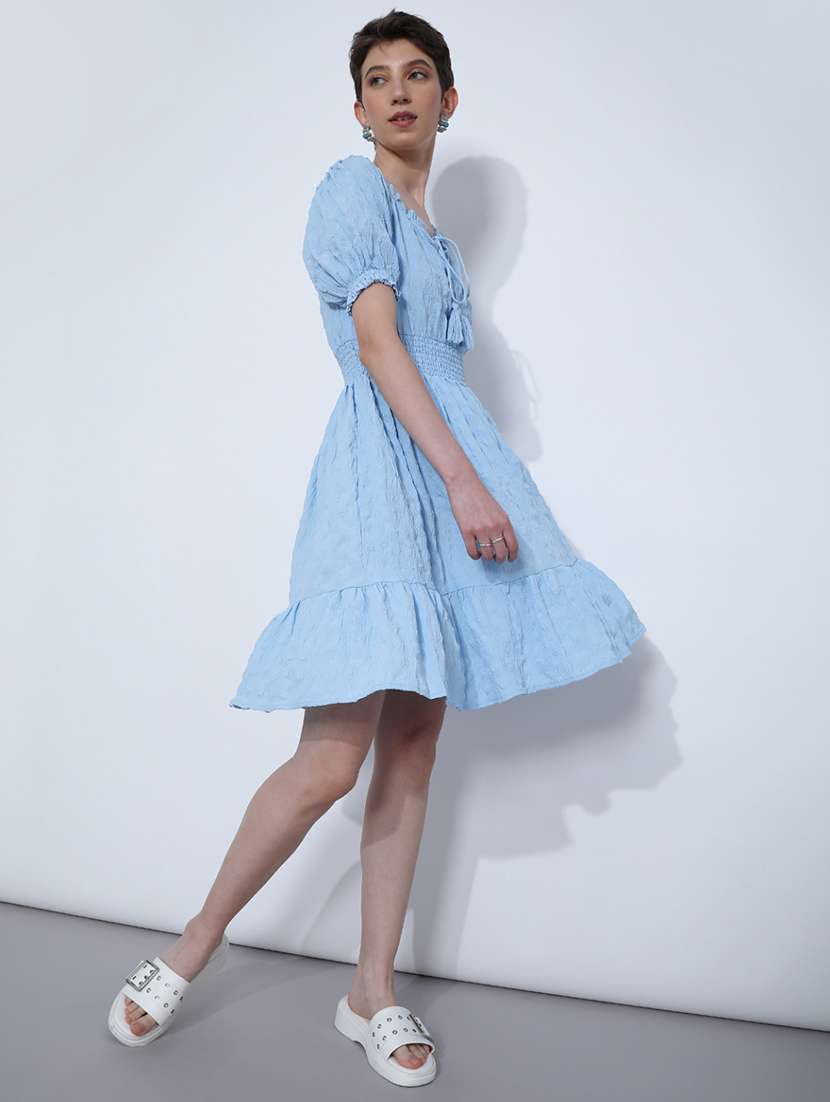 women solid off shoulder tiered dress - 21954945 -  Standard Image - 4