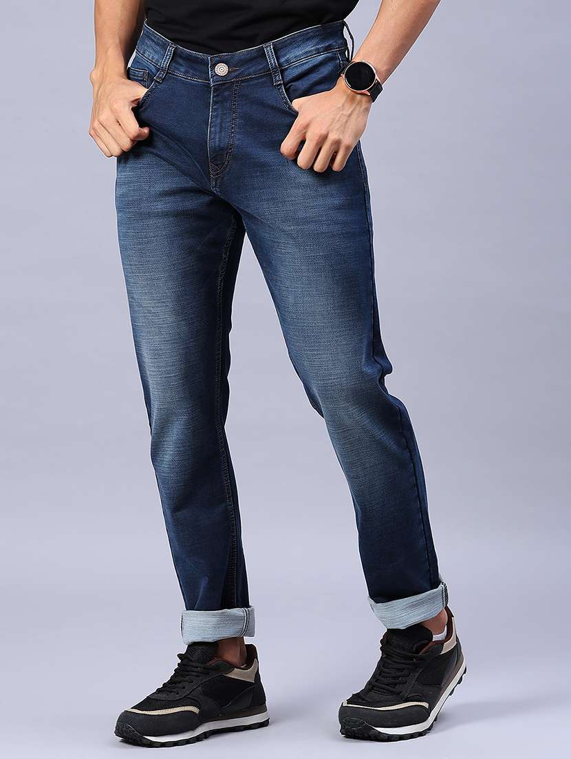 men washed mid rise slim fit jeans - 21955411 -  Standard Image - 1