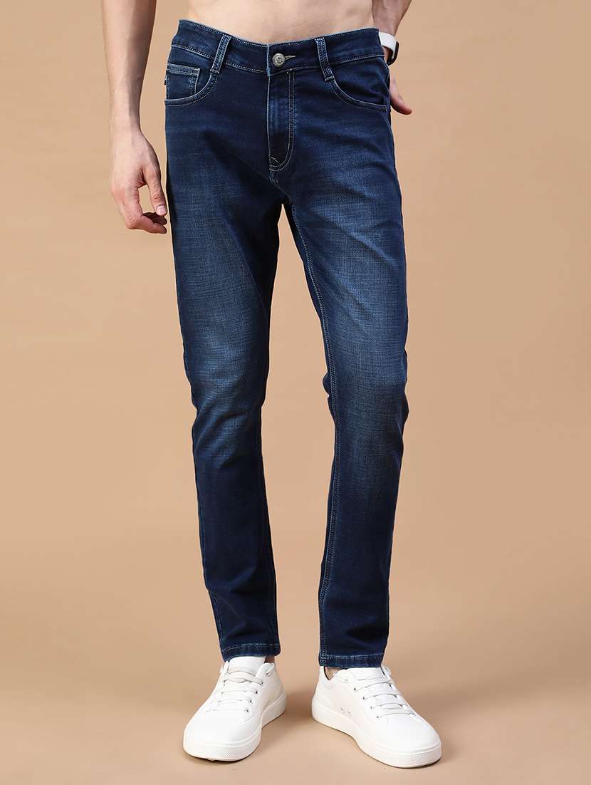 men washed mid rise full length slim fit jeans - 21955412 -  Standard Image - 1
