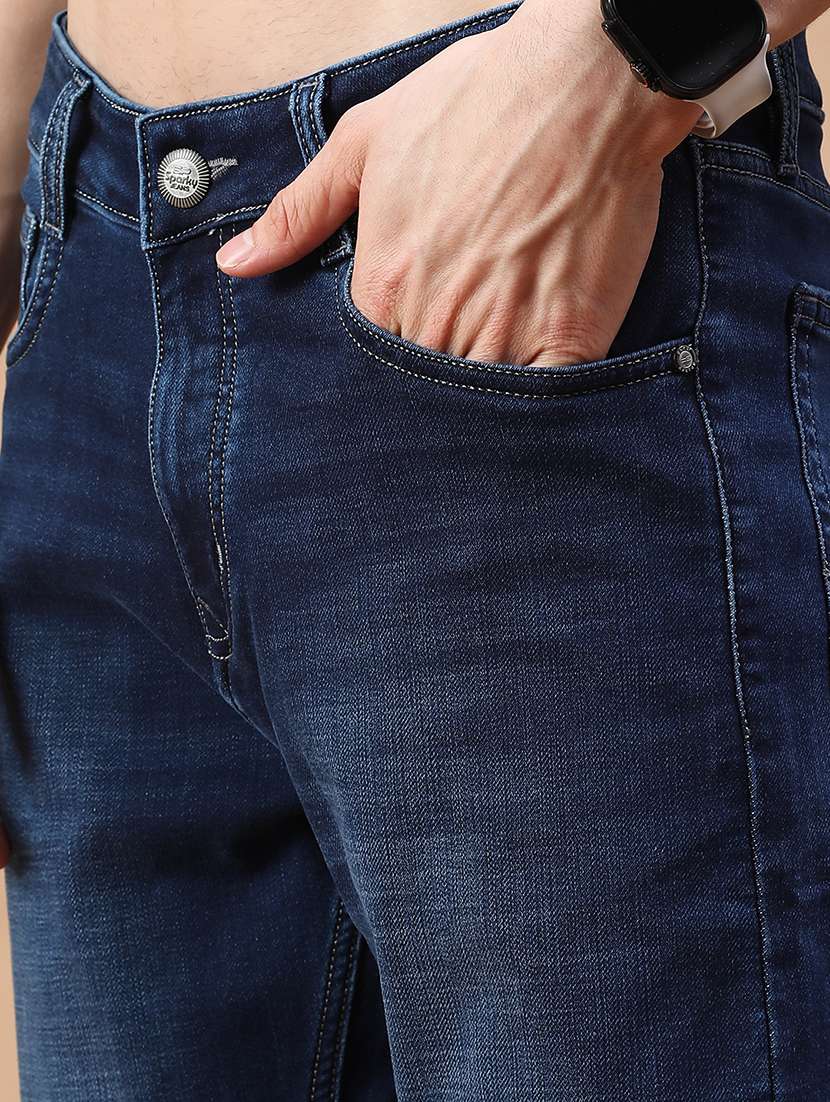 men washed mid rise full length slim fit jeans - 21955412 -  Standard Image - 4