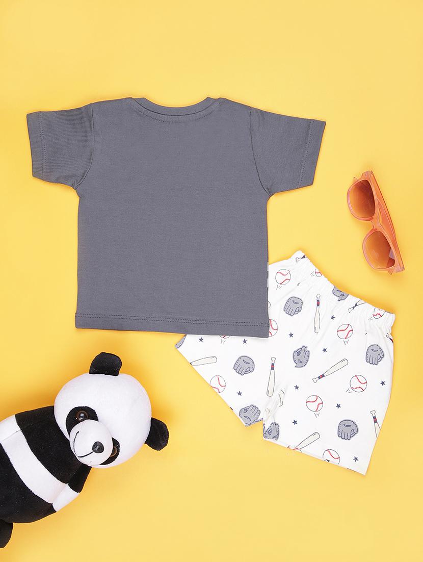 boys printed t-shirt and shorts co-ord set - 21955429 -  Standard Image - 1