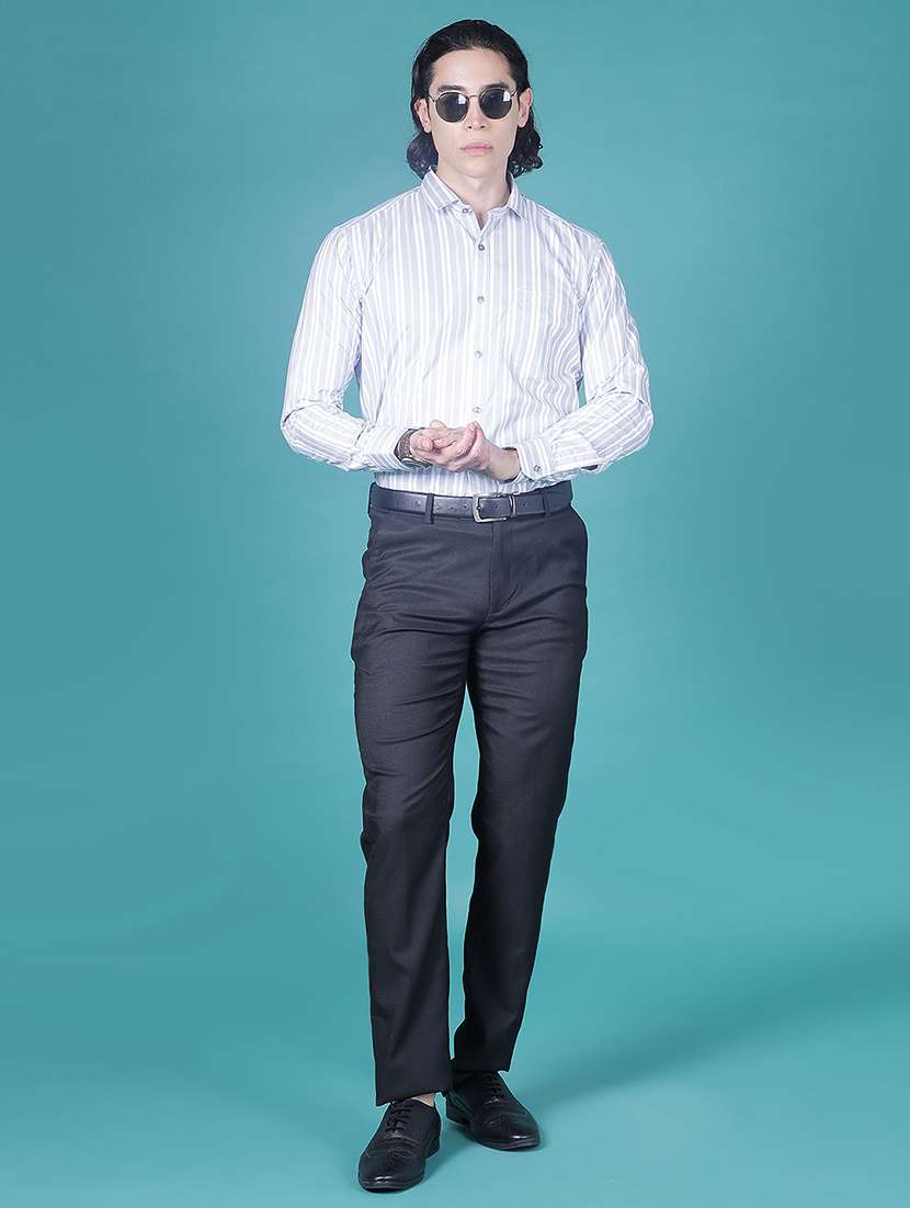 men striped long sleeve slim fit formal shirt - 21955691 -  Standard Image - 4