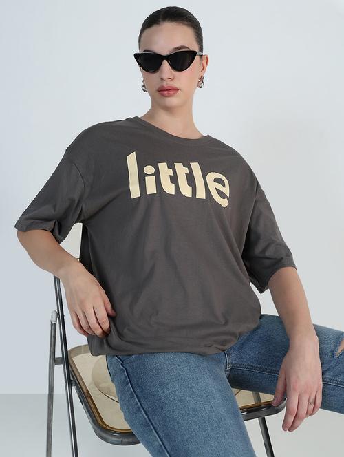 women printed drop shoulder oversized t-shirt - 21955777 -  Standard Image - 0
