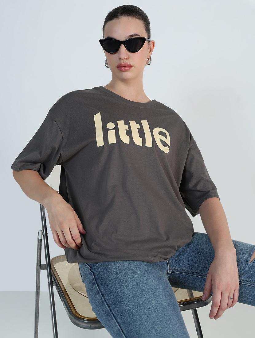 women printed drop shoulder oversized t-shirt - 21955777 -  Zoom Image - 0
