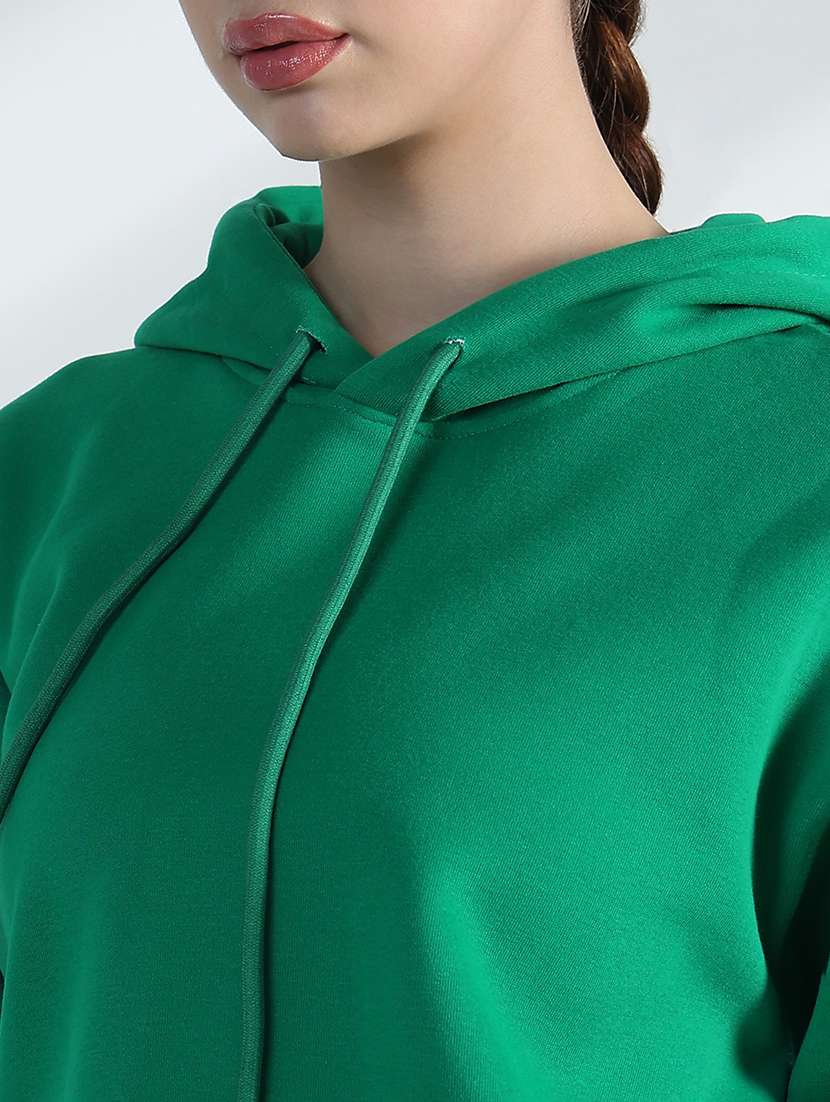 women solid long sleeve loose fit hooded sweatshirt - 21955788 - Standard Image - 4