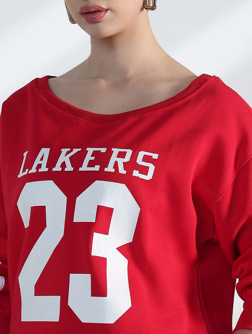 women printed long sleeve loose fit sweatshirt  - 21955822 -  Standard Image - 4