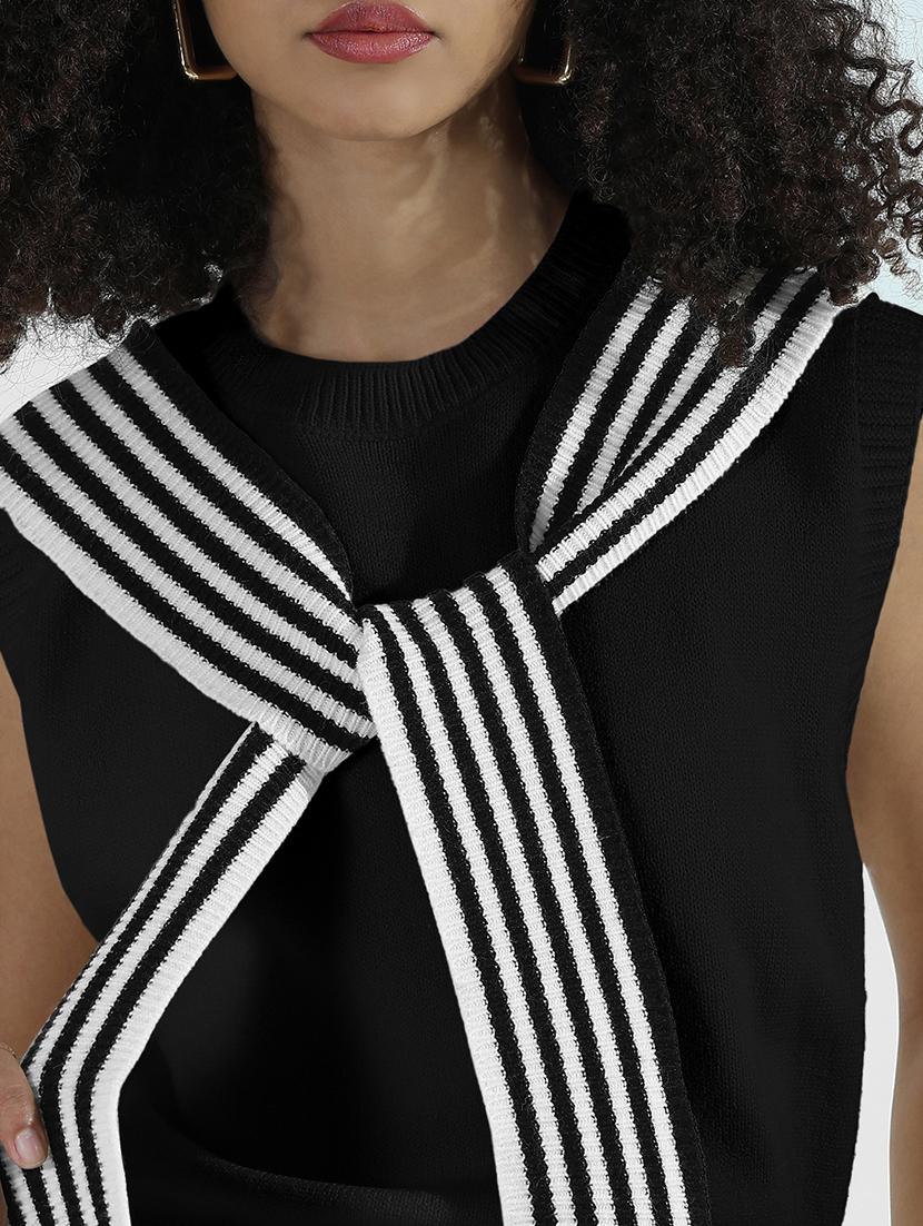 women solid sleeveless tie up neck top - 21955840 - Standard Image - 4