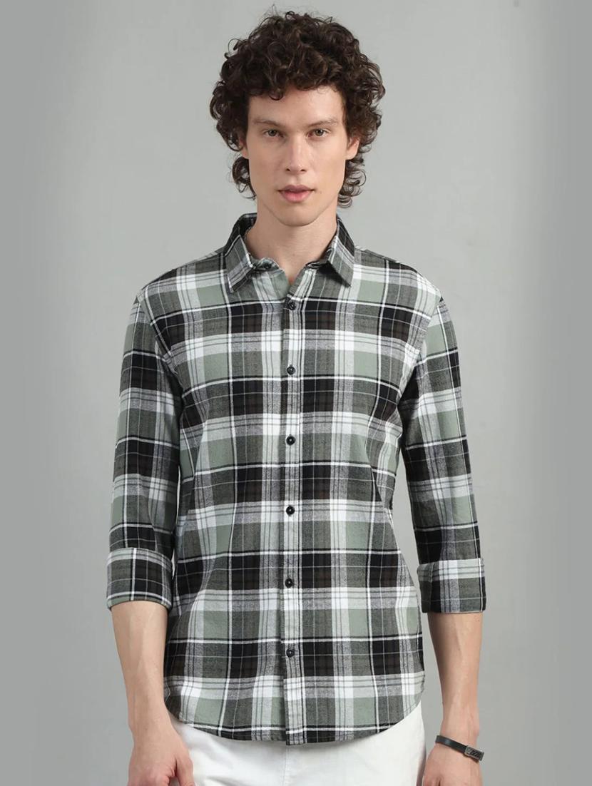 men checkered long sleeve regular fit casual shirt - 21955912 -  Standard Image - 1