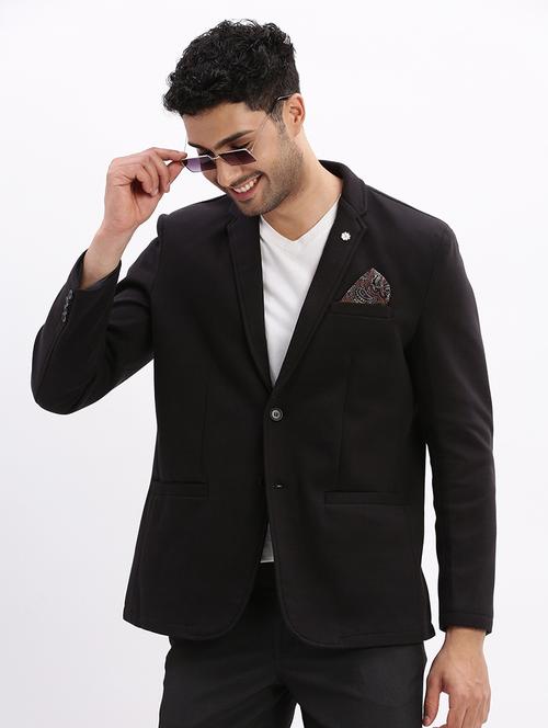 men solid long sleeve single breasted blazer - 21955919 - Standard Image - 0