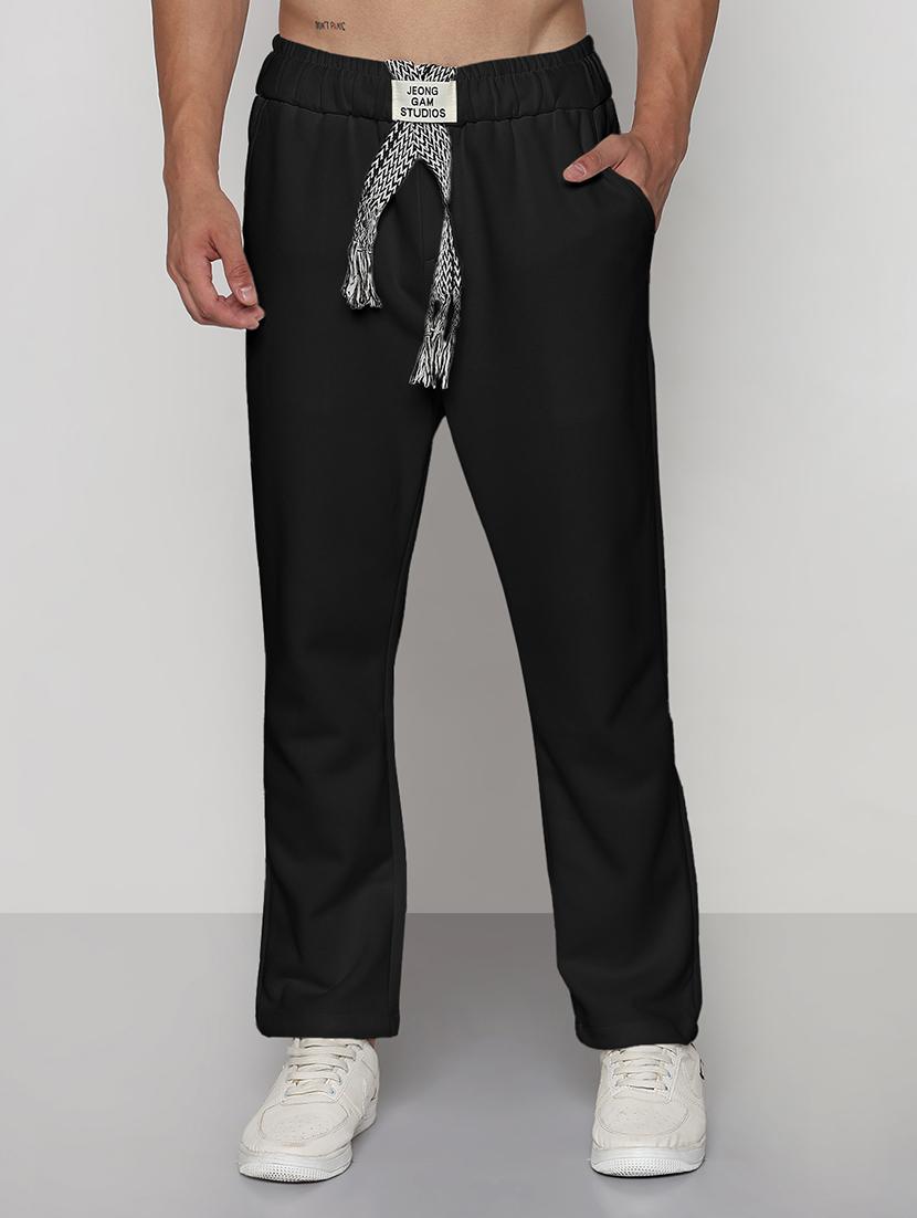men solid relaxed fit casual trouser - 21955935 - Standard Image - 1