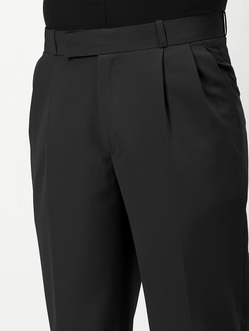 men solid mid rise pleated formal trouser - 21955940 - Standard Image - 4