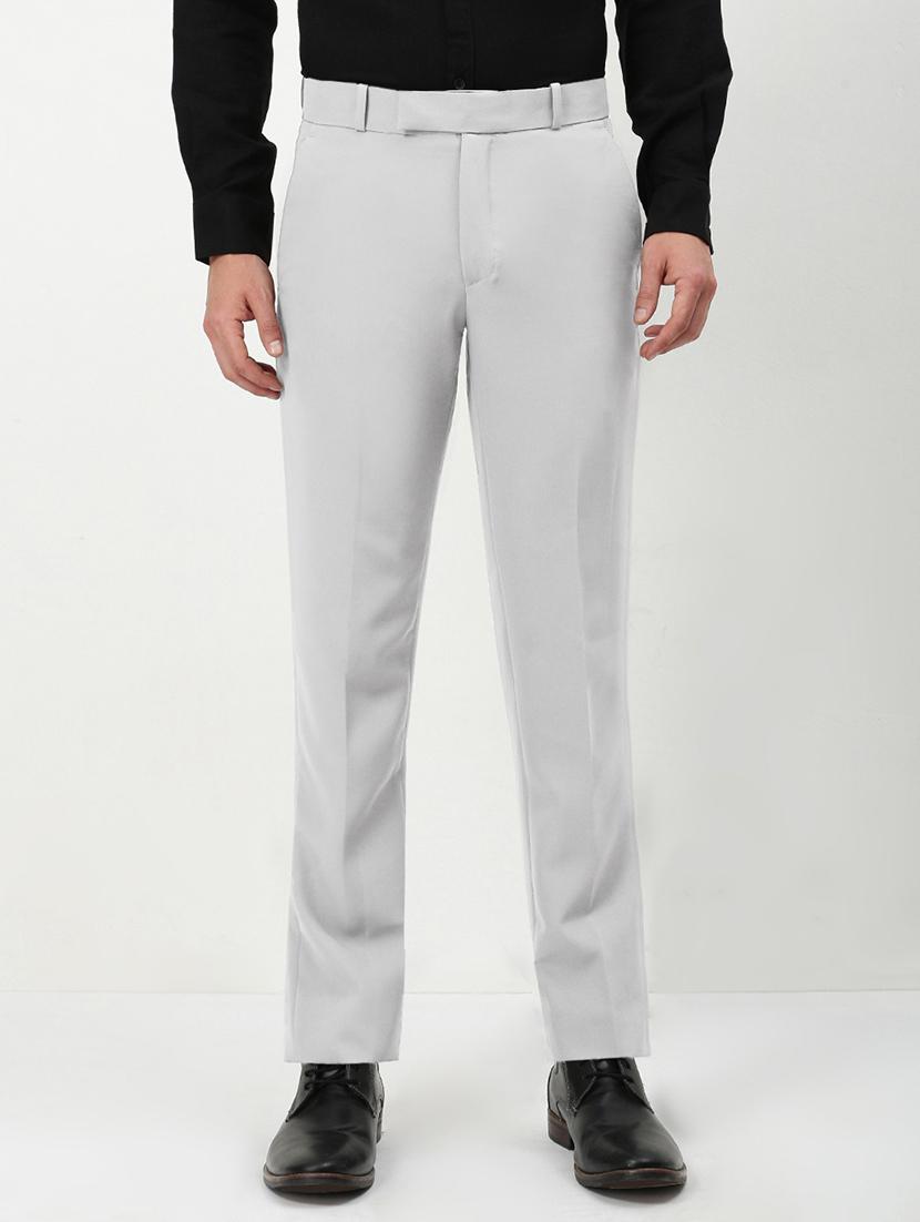 men solid mid rise flat front formal trouser - 21955942 -  Standard Image - 1