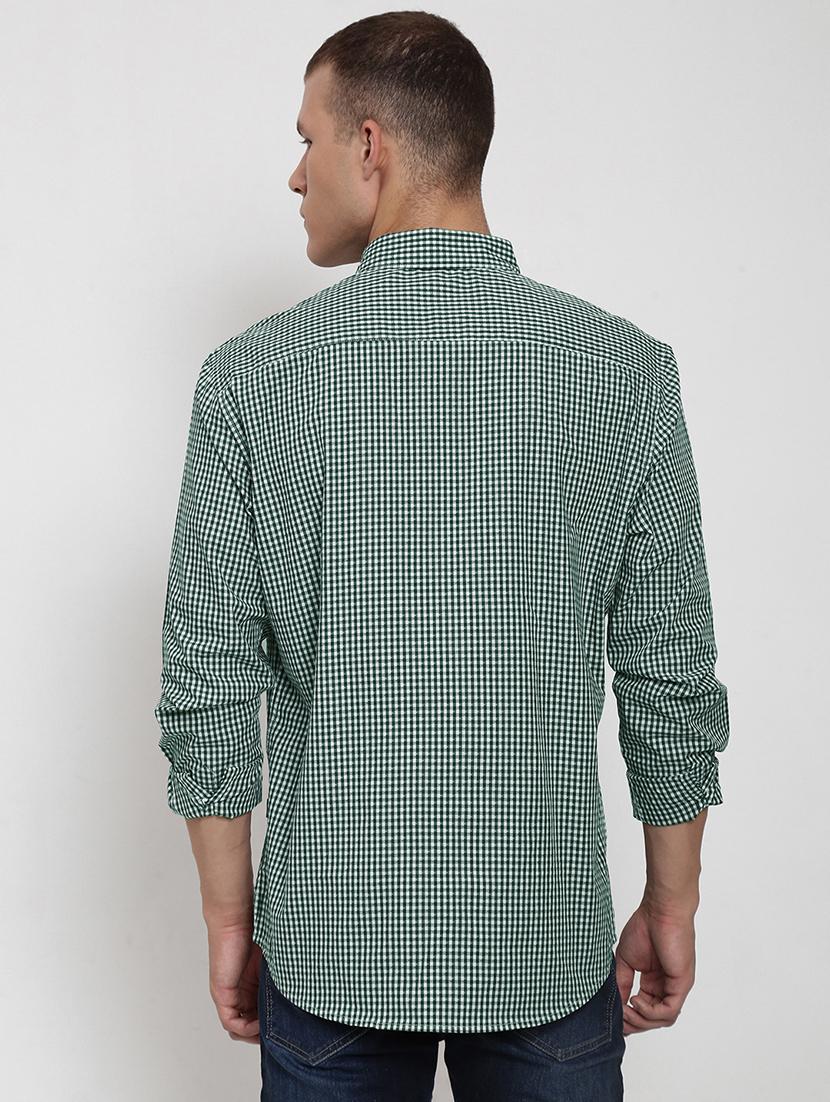 men checkered collared long sleeve shirt - 21955949 - Standard Image - 4