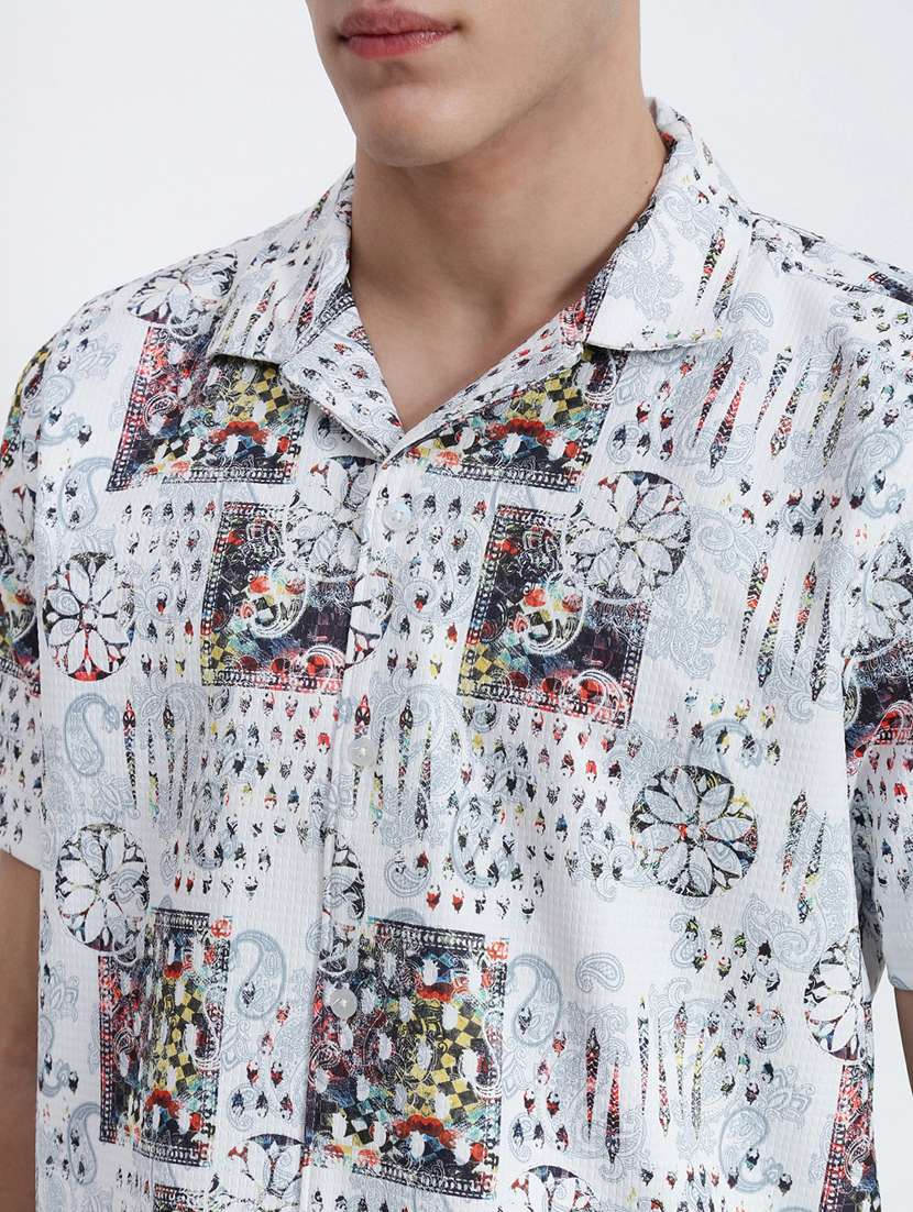 Men Printed Cuban Collared Short Sleeve Shirt - 21955969 -  Standard Image - 4