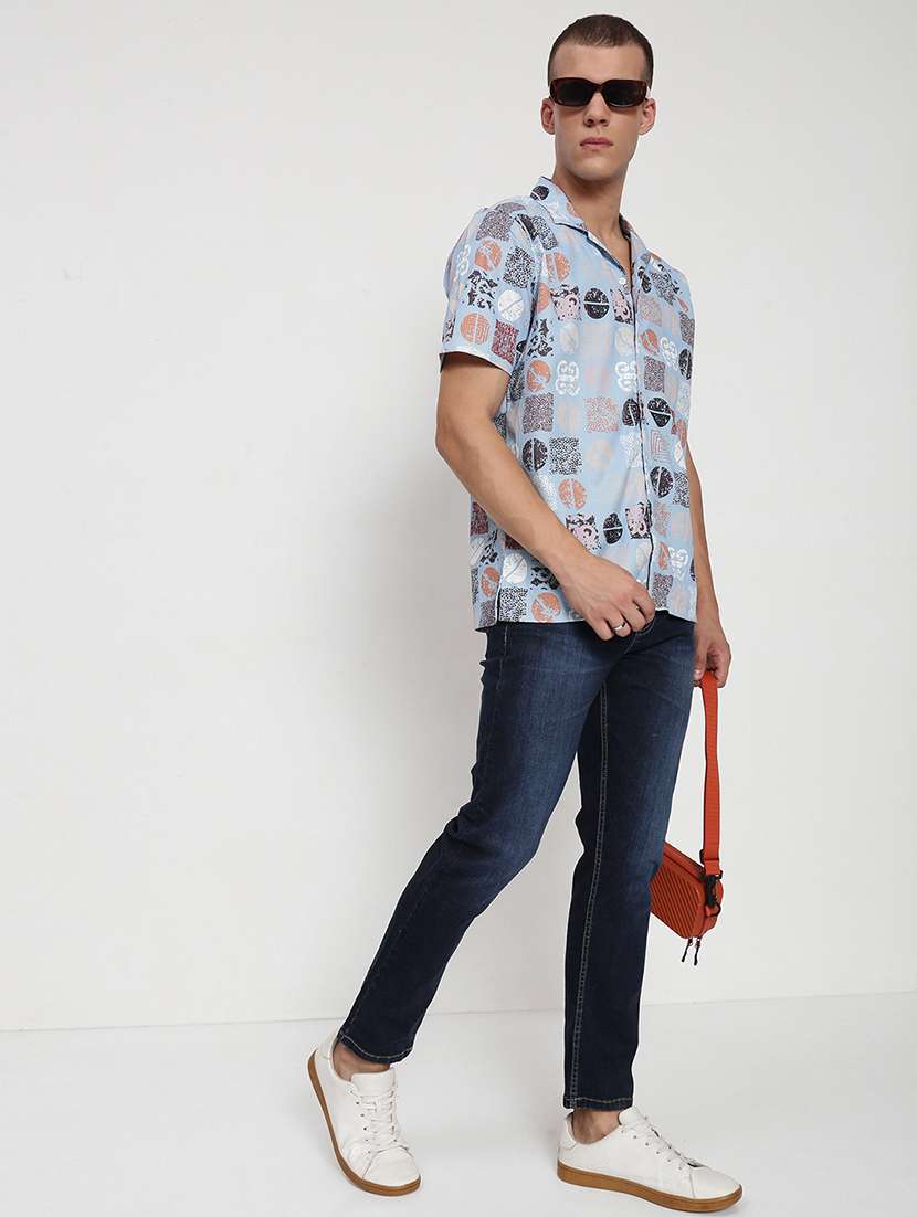 men printed cuban collared short sleeve shirt - 21955970 -  Standard Image - 6