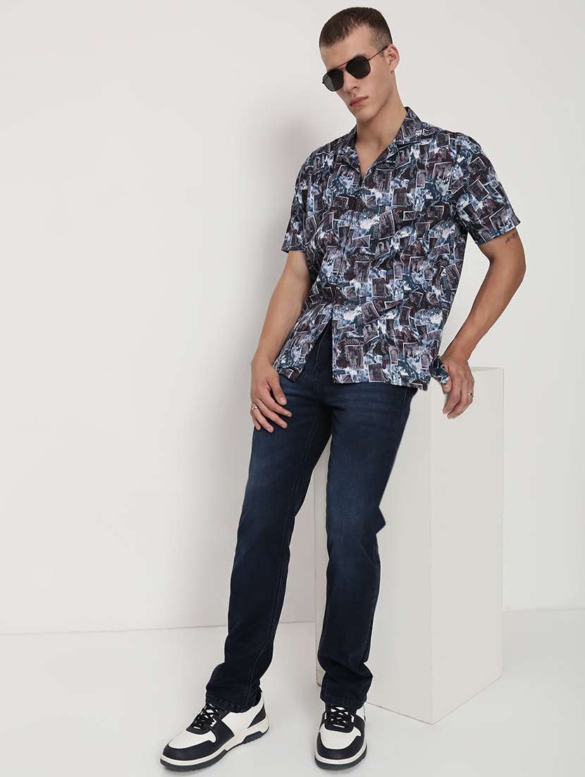 men printed cuban collared short sleeve shirt - 21955972 -  Standard Image - 6