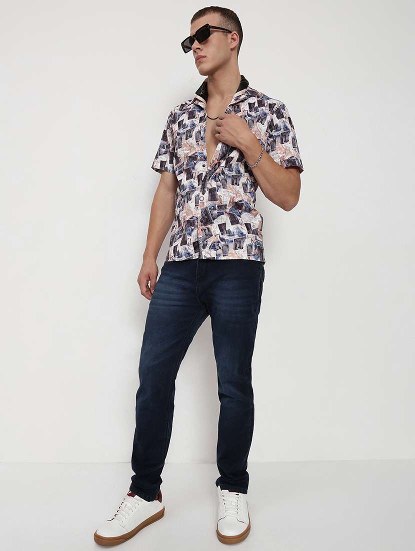 men printed cuban collared short sleeve shirt - 21955973 -  Standard Image - 6