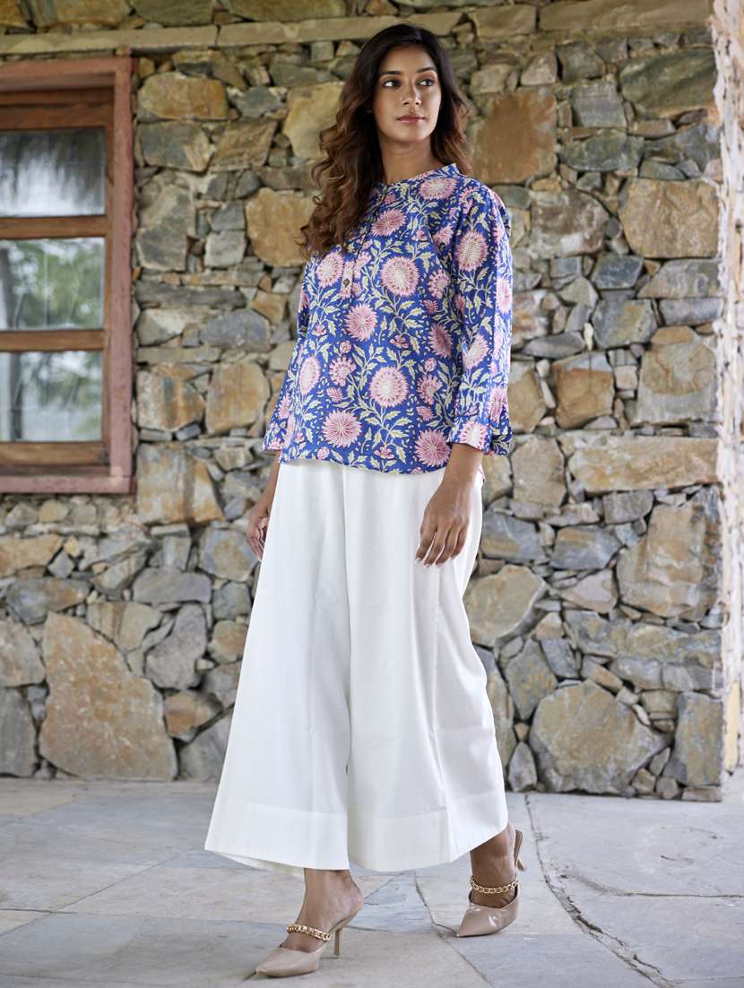 women printed long sleeve a-line ethnic top - 21956004 -  Standard Image - 1