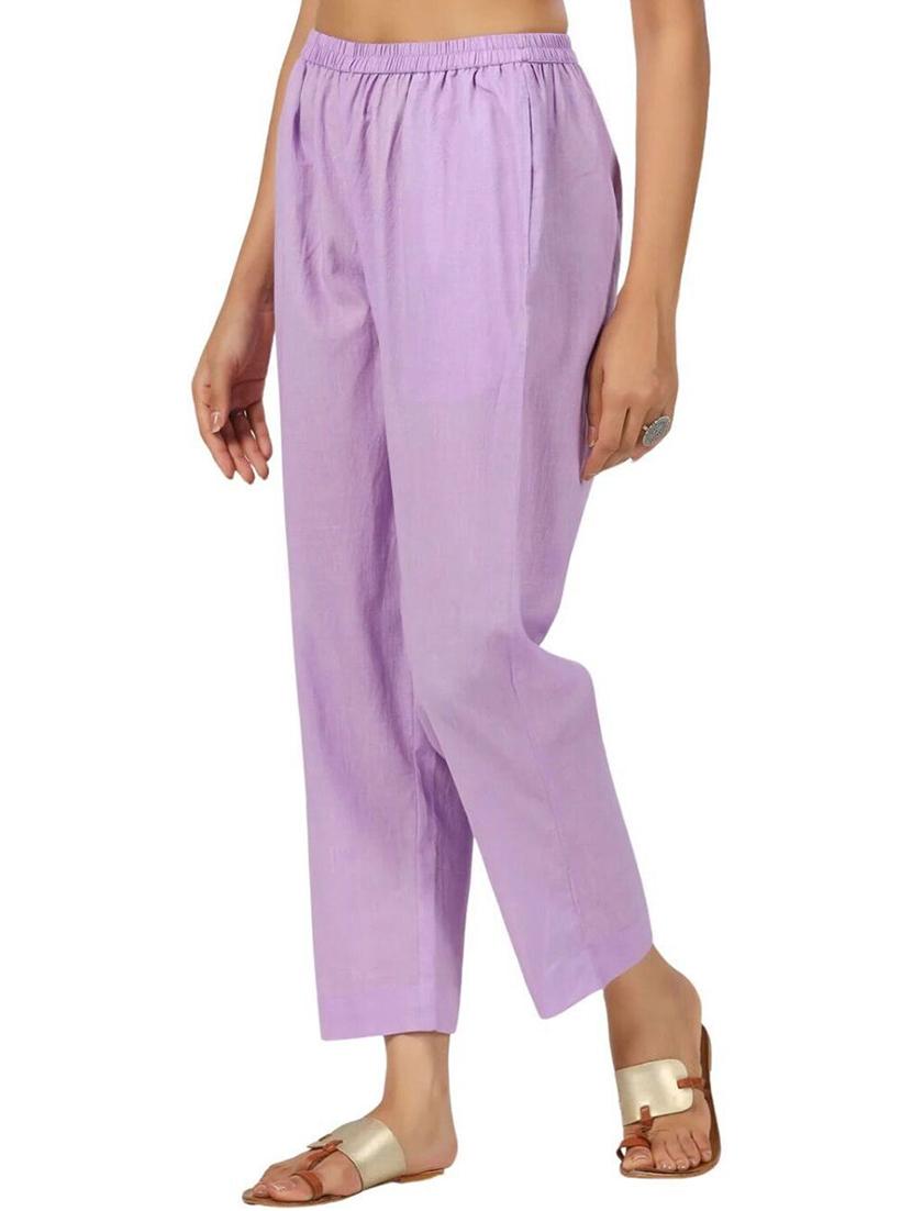women lavender solid mid rise tapered pant - 21956032 -  Standard Image - 1