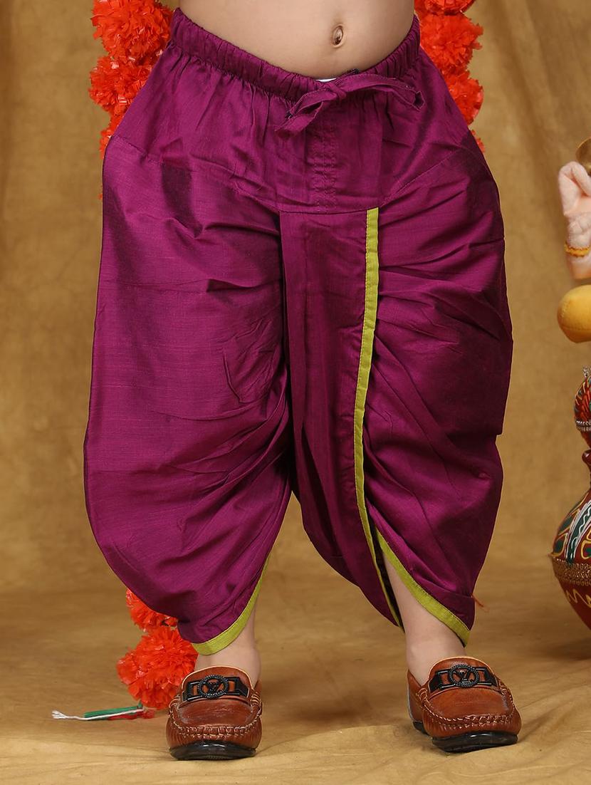 boys solid long sleeve kurta and dhoti set - 21956056 - Standard Image - 4