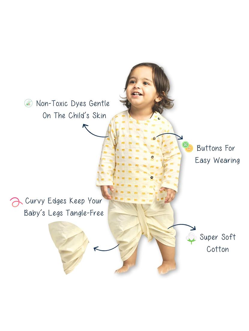 boys printed long sleeve kurta and dhoti set - 21956058 - Standard Image - 4