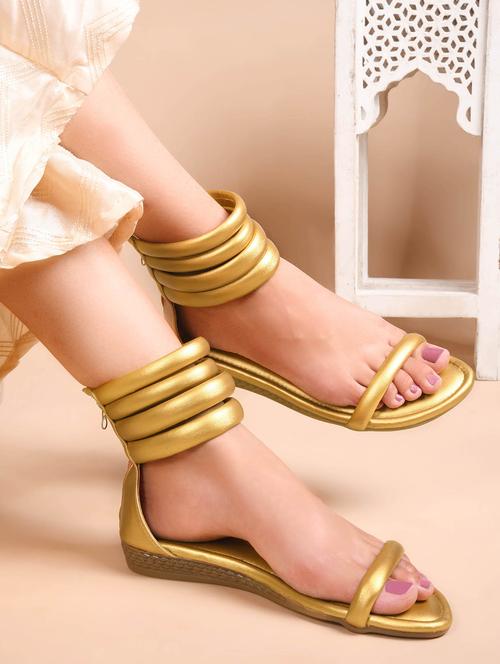 women gold gladiators sandal - 21956066 - Standard Image - 0