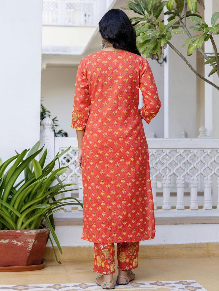 women three quarter sleeve kurta pant with dupatta set - 21956148 - Standard Image - 4