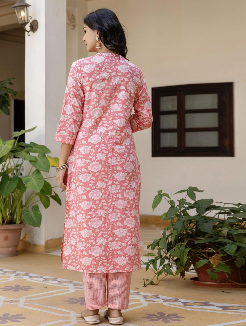 women three quarter sleeve kurta pant with dupatta set - 21956155 - Standard Image - 4