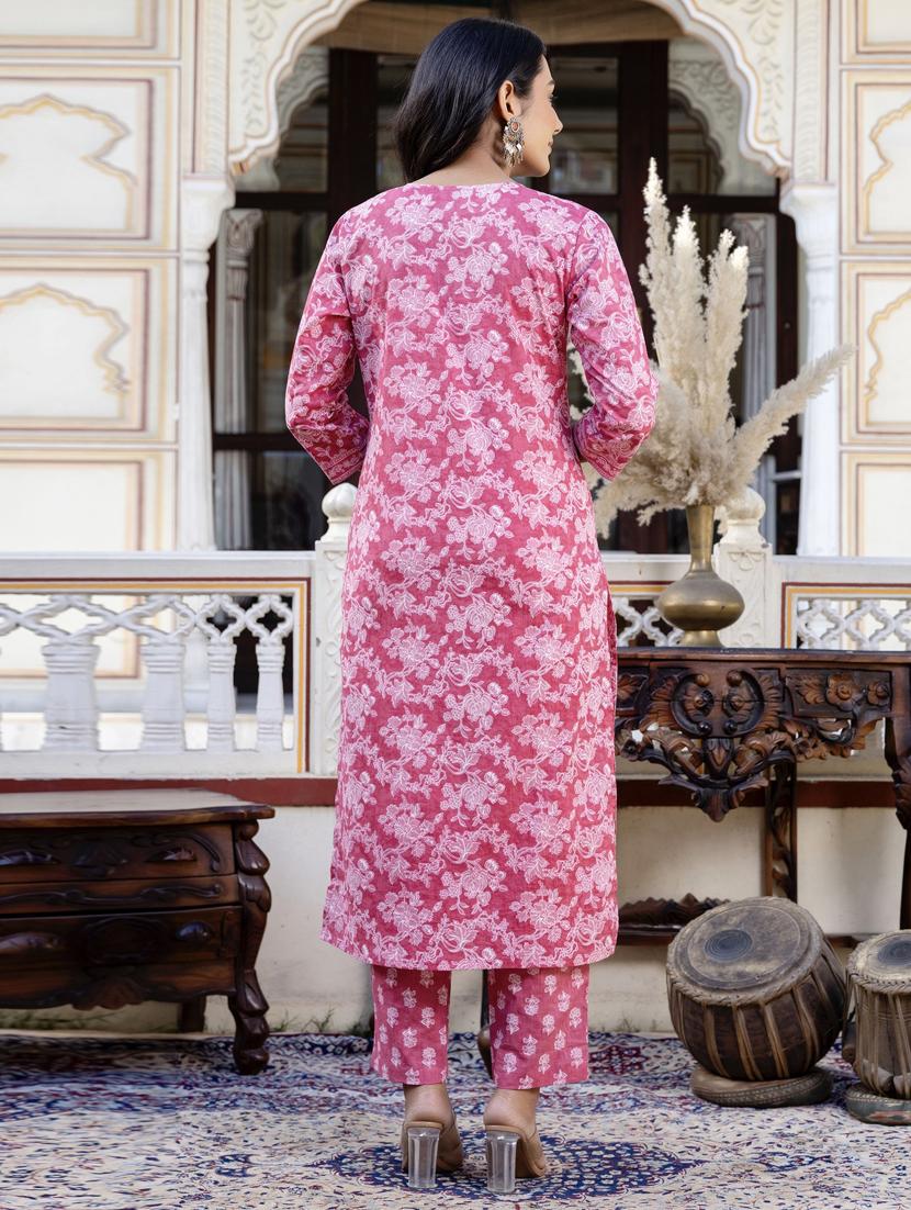 women three quarter sleeve kurta pant with dupatta set - 21956156 - Standard Image - 4