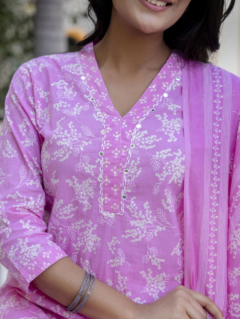 women three quarter sleeve kurta pant with dupatta set - 21956166 - Standard Image - 6