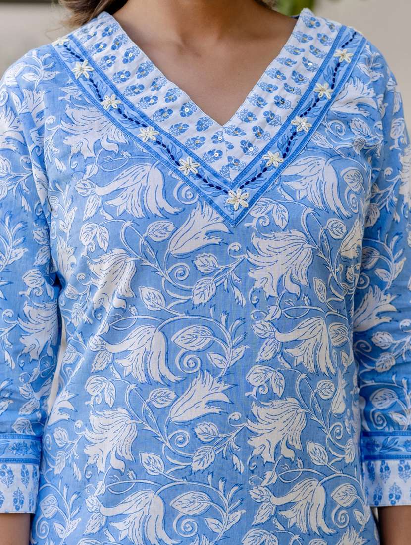 women three quarter sleeve kurta pant with dupatta set - 21956170 -  Standard Image - 6